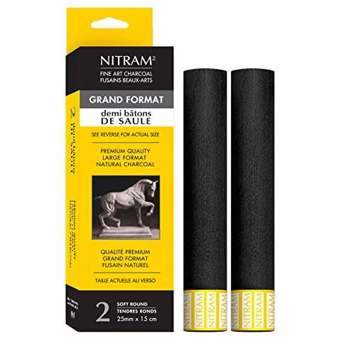 Nitram Charcoal Soft Rnd 25Mm Demi STK 2 Pk Cover