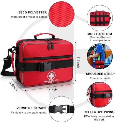 Poygik Premium 420 Piece Large First Aid Kit For Home, Car, Travel, Camping, Truck, Hiking, Sports, Office, Vehicle & Outdoor Emergencies - Emergency Medical Kits, Businesses & Home Medical Supplies thumb #3