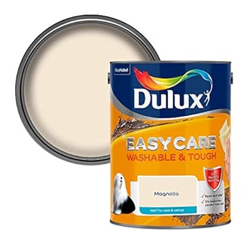 Dulux Easycare Washable & Tough Matt Emulsion Paint For Walls And Ceilings - Magnolia 5 Litres