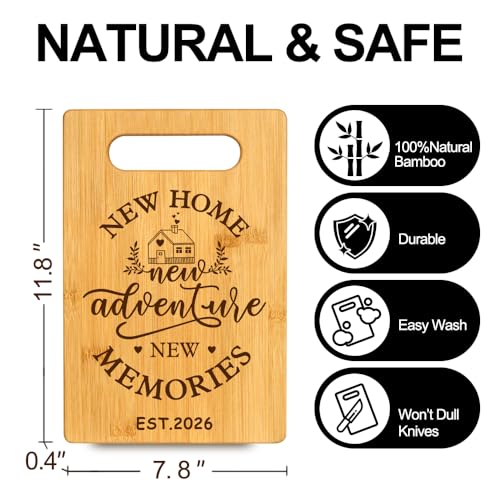 Set de tabla de cortar de bambú con 2 paños de cocina miniatura 6