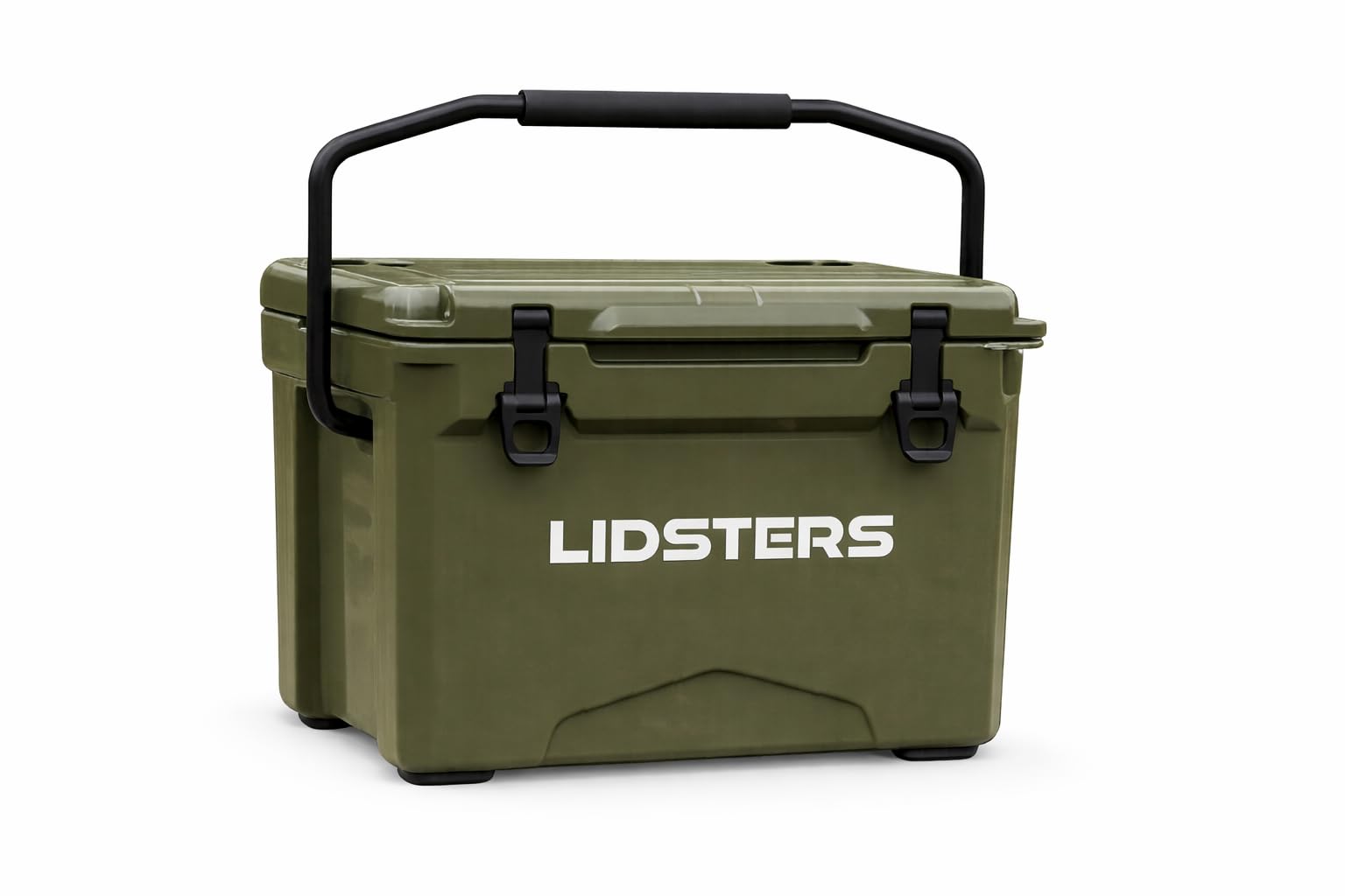 LIDSTERS 23L 33L 47L Rotomoulded Ice Cooler Box Green Heavy Duty Insulated Cool Box Portable with Cup Holders & Bottle Opener Carp Fishing, Camping, Outdoor, Beach, Festival 5–7 Day Retention (23L)