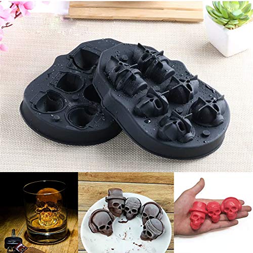 3D Skull Ice Mold-Food Grade Silicone Ice Cube Trays, Best Silicone Ice Mold