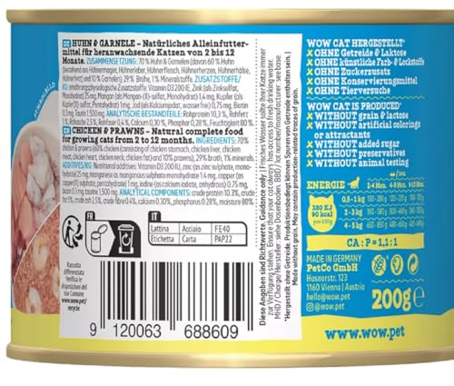 Wow Cat Junior Paté Huhn & Garnele 6x200g