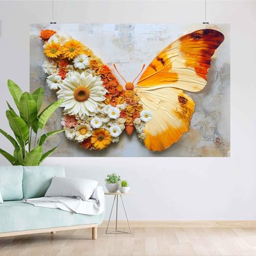 Fondo fotográfico de alas de mariposa 7x5ft naranja miniatura 6