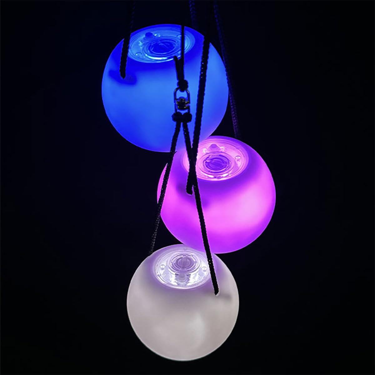 Namvo 2 Pcs LED Thrown Balls Juggling Balls with Rainbow Colours for Professional Belly Dance Level Hand Props - Image 4