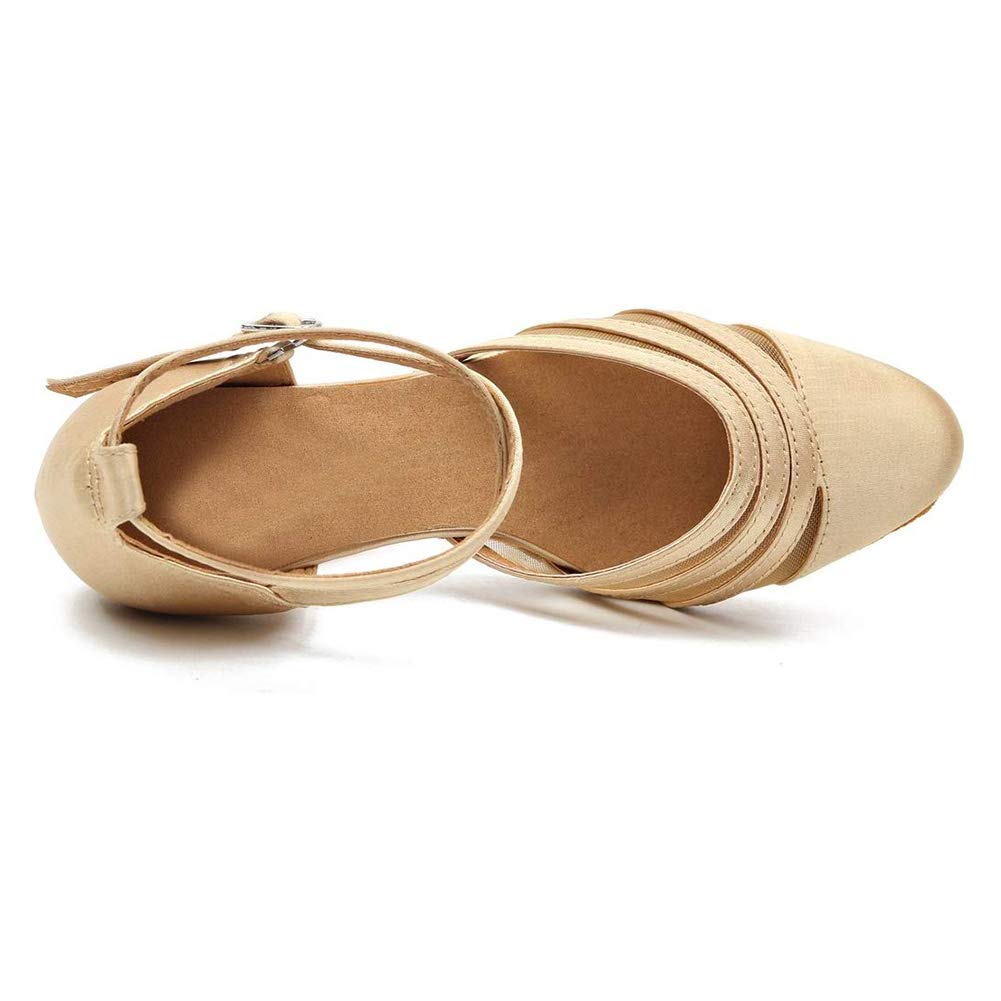HROYL Zapatos de Baile Latino para Mujer Tacon Alto Zapatos de Tango Salsa Samba Vals Baile de Salón,516/117/189