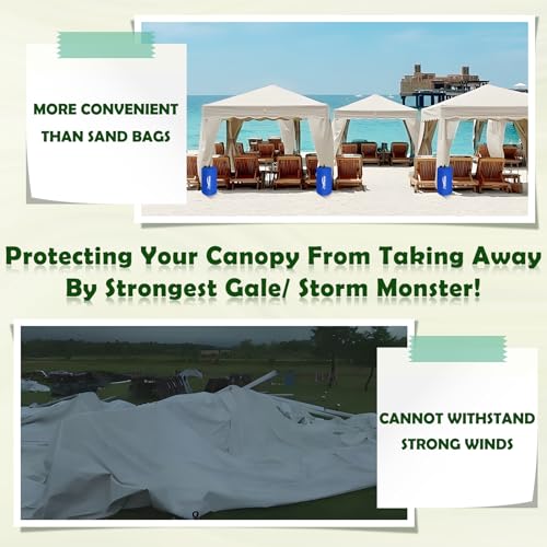 Image of Canopy Water Weight Bag,176 LBS Gazebo Tent Water Weights Set of 8 Leg Weights for Carport, Pop Up Canopy,Tent,Gazebo,Blue