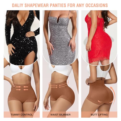 Image of SHAPSHE High-Waisted Shapewear Panties, Tummy Control & Butt Shaping | Double-Layer Compression | 4 Flexible Waist Stays | Silicone Waist & Leg Grips | Unpadded Butt Contour | Lace-Trimmed Legs