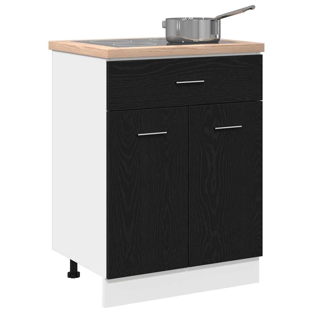 vidaXL Mueble Colgante con cajón Roble Negro 60 x 46 x 81,5 cm, Amplio Espacio, Muebles de Cocina Modernos, Utilidad Duradera, diseño Rectangular, soluciones Inteligentes para organización