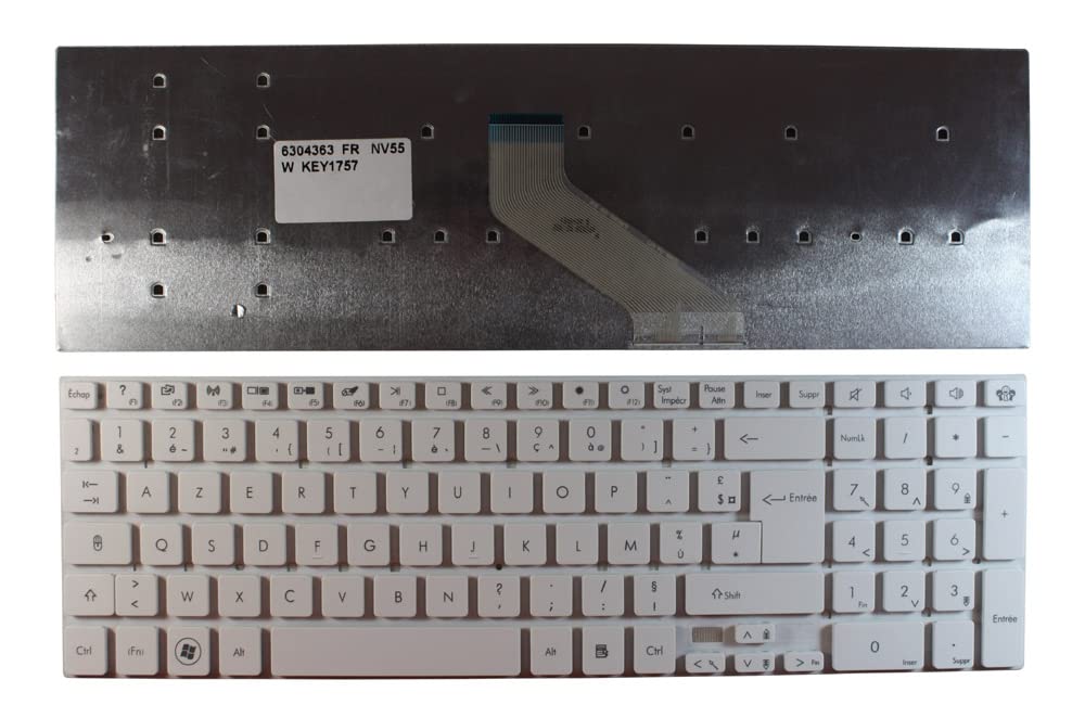 Teclado Francés Blanco Gateway NV55S Reparar Teclas Dañadas 2