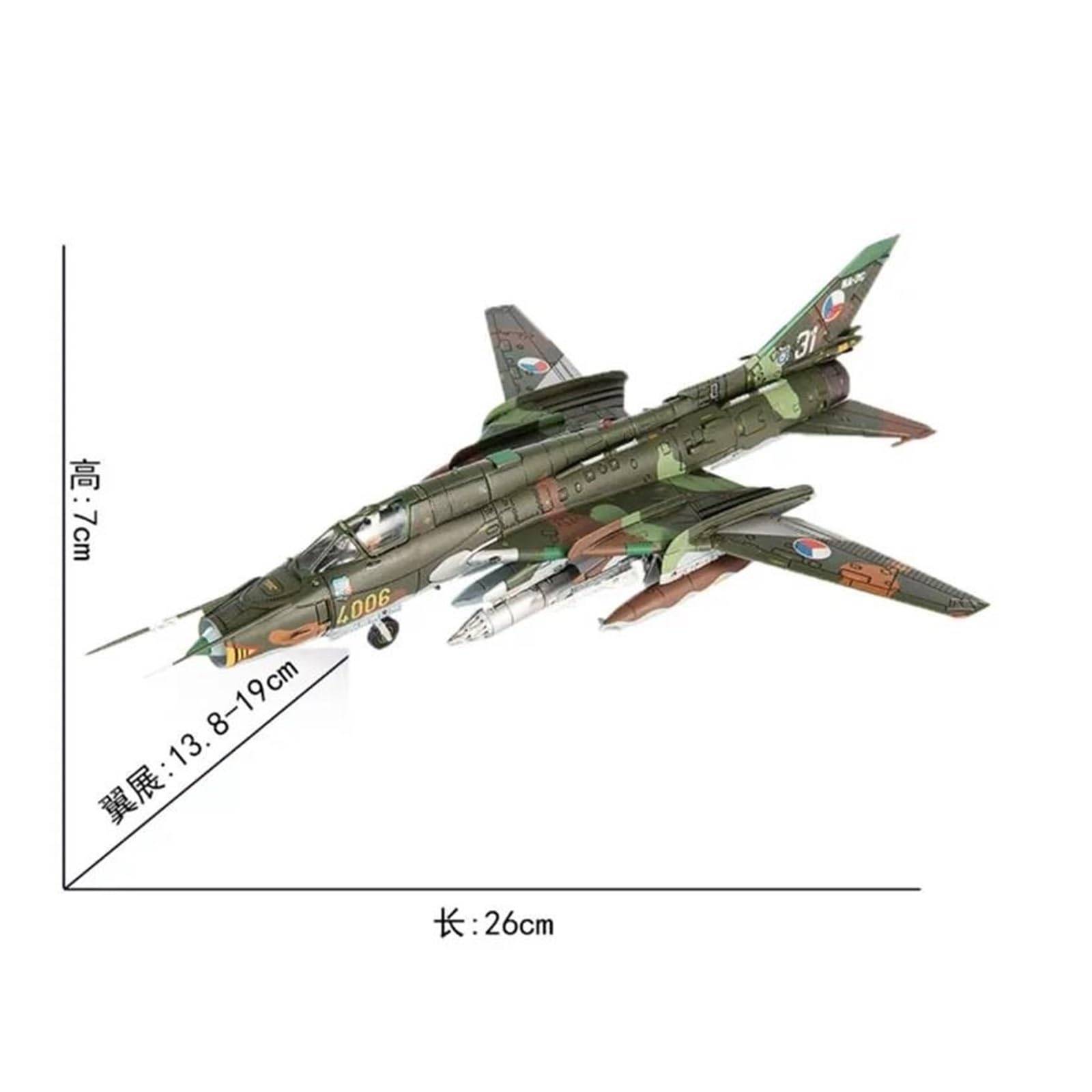 Odlew metalowy samolot w skali 1/72 dla czeskich sił powietrznych Su-22 M4 instalator samolot myśliwski Model samolotu do kolekcji i wyświetlania