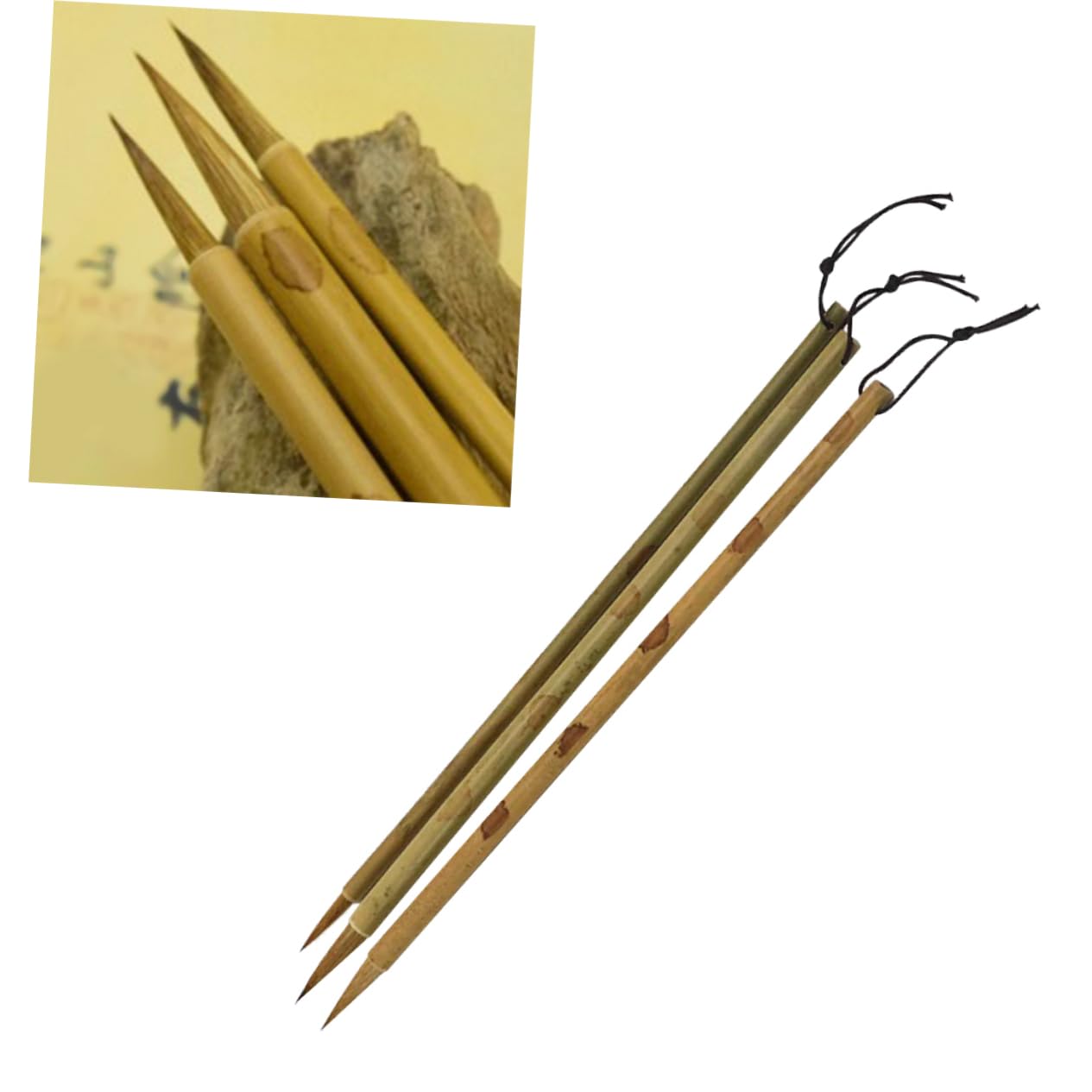 OSALADI 3Pcs Weasel Hair Calligraphy Brushes Writing Pens for Calligraphy Practice Oil Painting Art School Supplies for Students