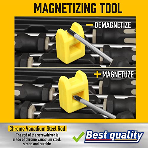 Image of Magnetic Screwdrivers Set with Case, Amartisan 72-piece Includs Slotted, Phillips, Hex, Square, Pozidriv,Torx Bits and Insulated Screwdriver Set (1000V), Tools for Men