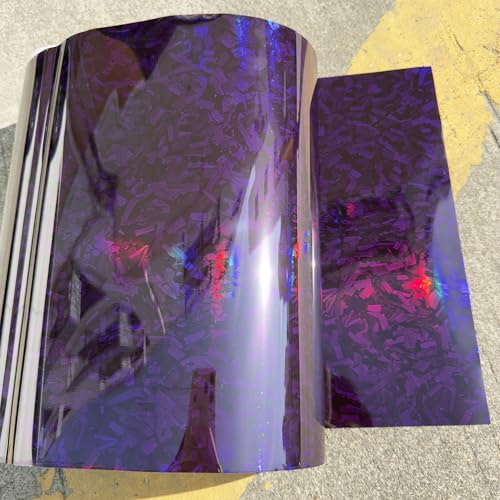 Image of LZLRUN Gloss Forged Carbon Fiber Self Adhesive Vinyl Wrap Film for Car Moto (Chameleon Purple, 1ft x 10ft) | Gloss Chameleon forged carbon texture, With install tools, Air release, Self-adhesive, For car moto furniture laptop