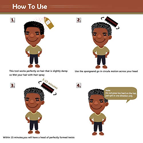 3 Pezzi Spazzola per Capelli Ricci in Spugna