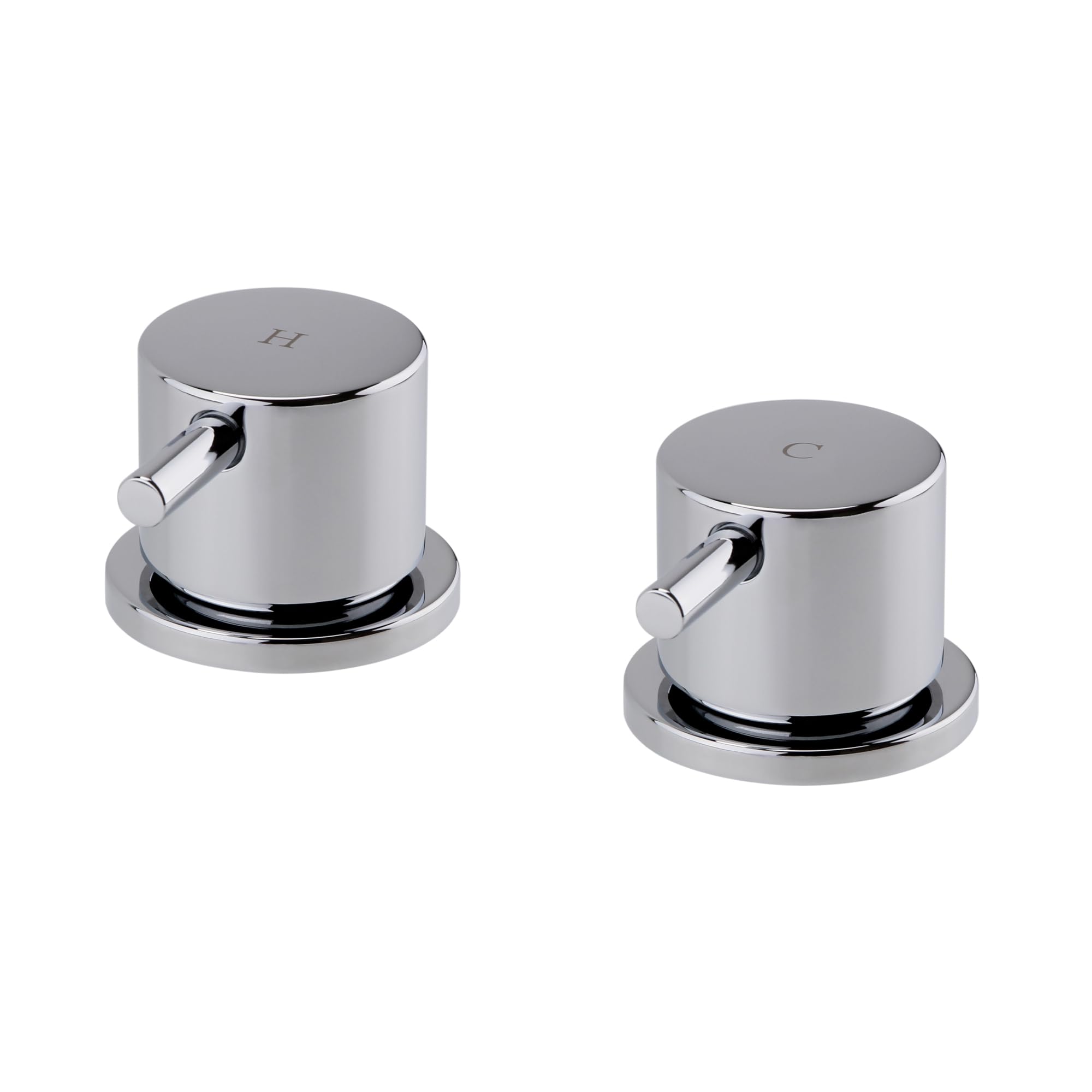 ENKI, SV01, Round 3/4" Deck Bath Side Valves, Pair, Chrome
