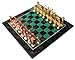 StonKraft Collectible Black Marble and Malachite Stone Chess Board Set + Brass Roman Chess Pieces Pawns - Decorative Stone Chess - Home Décor - 15