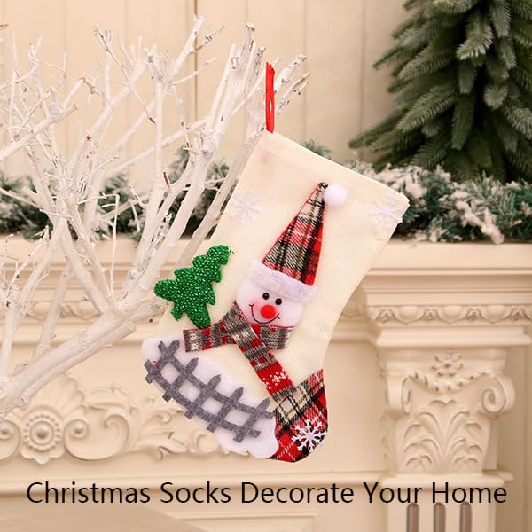 4pcs Christmas Socks Christmas Gift Bags, Small Sock Pendants, Christmas Tree Ornaments, Christmas Home Furnishings(B)3