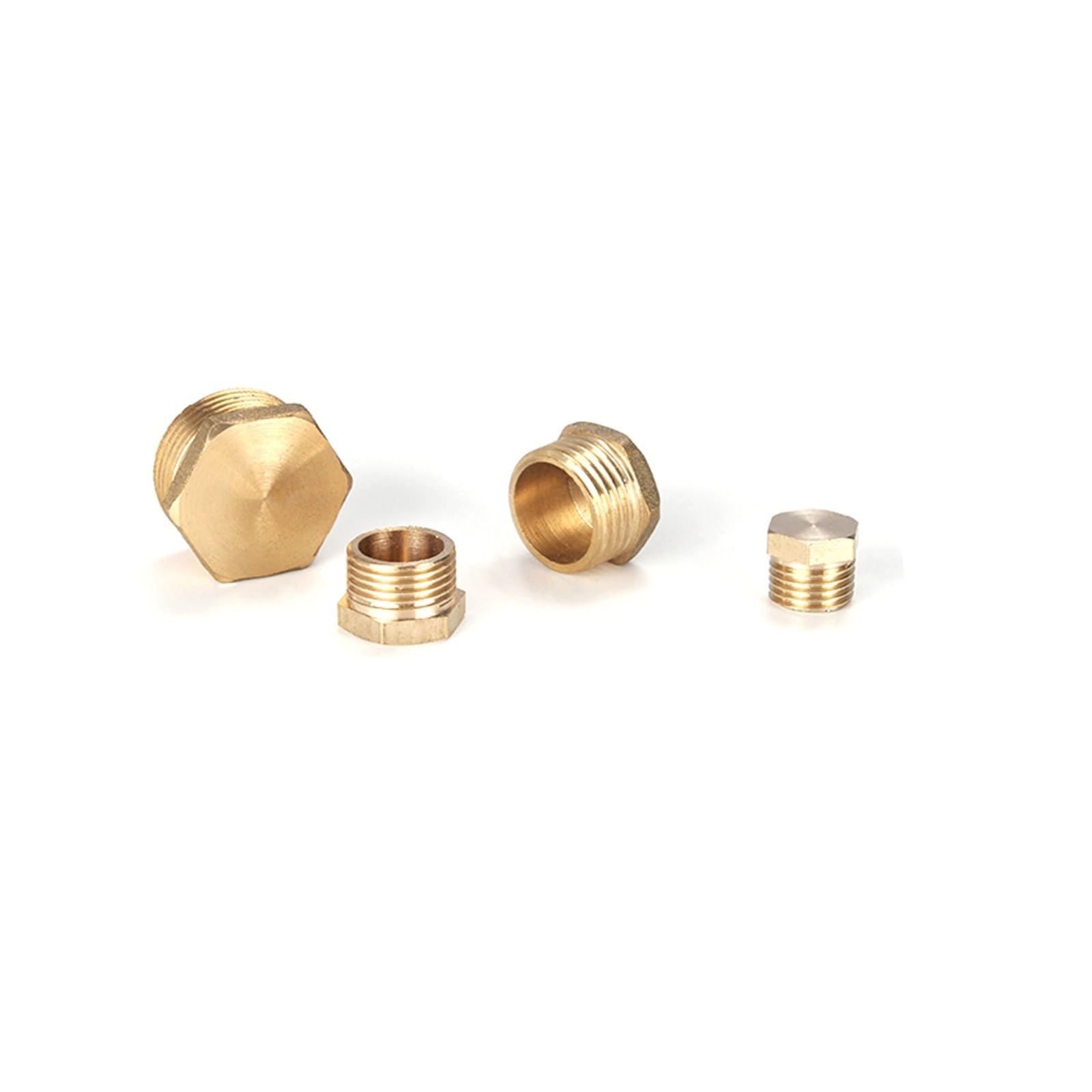 Mosiężna gwint męski Zaślepka do rury z łbem sześciokątnym Wiele rozmiarów 2 szt(Iron Pllug,2 PCS-1/4")