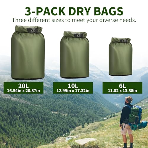 Pimoys 3-Pack Dry Bags