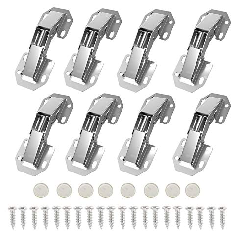 DAYREE 8Pcs Cabinet Hinges Soft Close Cabinet Hinges Kitchen Cabinet Hinges for Frameless Cabinet Doors, 90 Degree