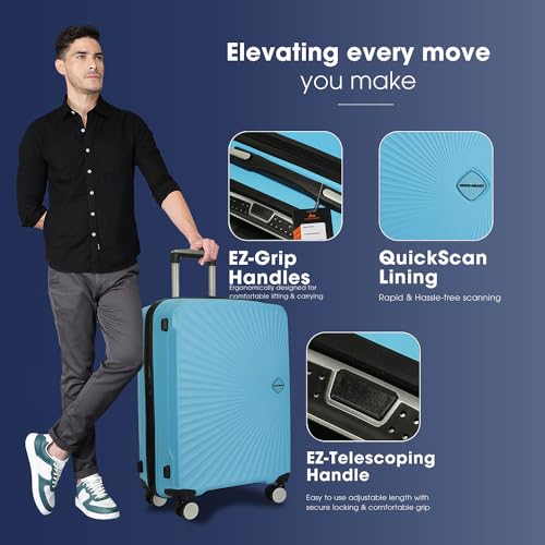Image of Move-Meant TREKIFY 8 Wheels Number Lock Polypropylene Trolley Bag for Men & Women | 360 Degree Wheeling System Luggage | Trolley Bags for Travel