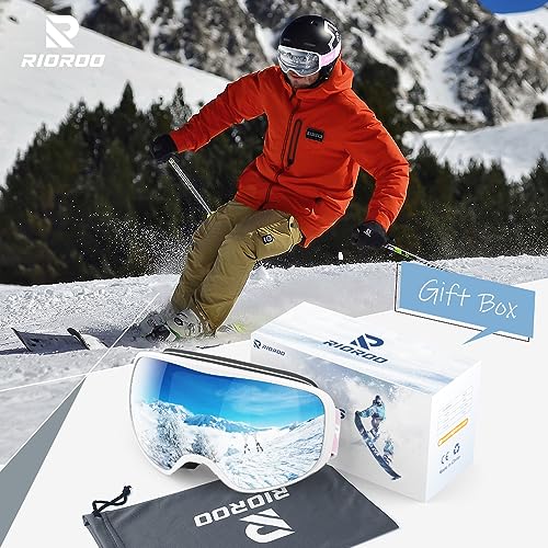 RIOROO Ski Goggles, Skiing Goggles For Snowboard Jet Snow 100% UV Protection - Image 3