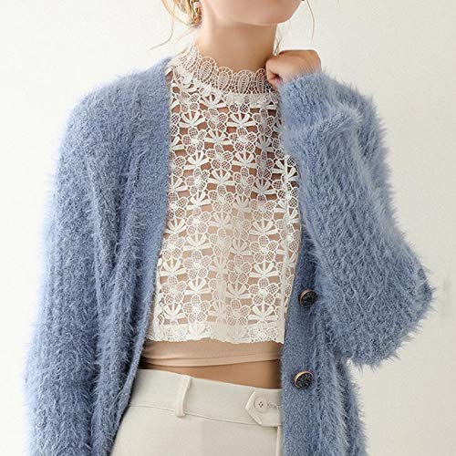 kowaku Mulher Sem Mangas com Gola de Renda Decotada Regata Justa para Verão