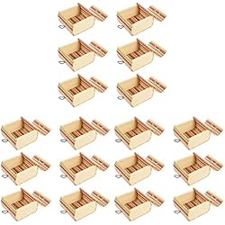 Happyyami 18 Piezas Caja De Almacenamiento De Cortina De Bambú Pequeño Cofre del Tesoro Organizador De Joyas Claro Tesoro De La Joyería Jabonera De Baño Viajar Jabon Hecho a Mano Regalo