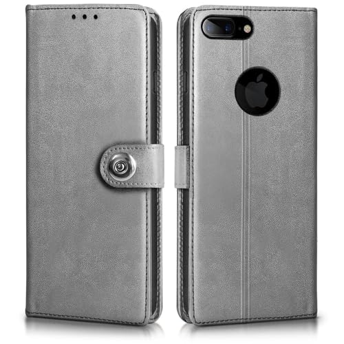 Image of WOW IMAGINE Shock Proof Flip Cover Back Case for Apple iPhone 7 Plus | 8 Plus (Luxury Button Flip Case, Stone Grey)
