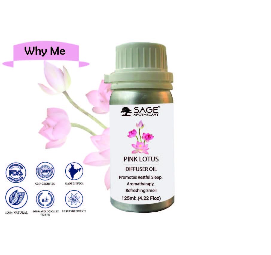 Image of Sage Apothecary Diffuser Oil for Relaxation, Calm Mood, 125 ml (125 ml, Blue Lotus)