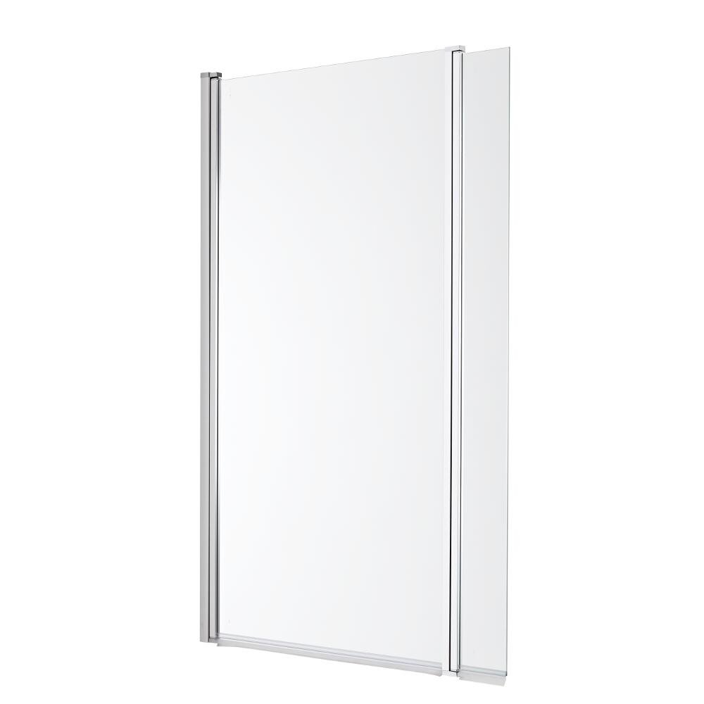 Milano L-Shape Bath Screen Portland 1400Mm X 800Mm Chrome Shower Bath L Shape Glass Screen