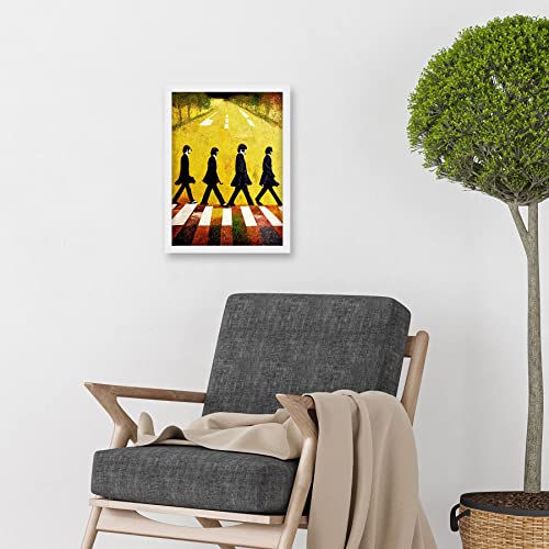 Doppelganger33 LTD Abbey Road Abstract Stylised Beatles Boho Landscape Red And Ochre Artwork Framed Wall Art Print A4 - Les Beatles, Paul McCartney, John Lennon, RIngo Starr, George Harrison Doppelganger33 LTD Abbey Road Abstract Stylised Beatles Boho Landscape Red And Ochre Artwork Framed Wall Art Print A4 – Image 3