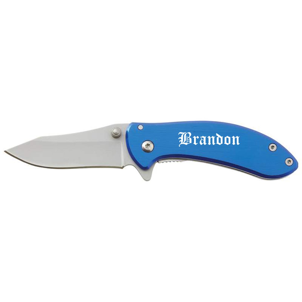 GIFTS INFINITY Personalized Anodized Aluminum Stainless Steel Liner Lock Knife