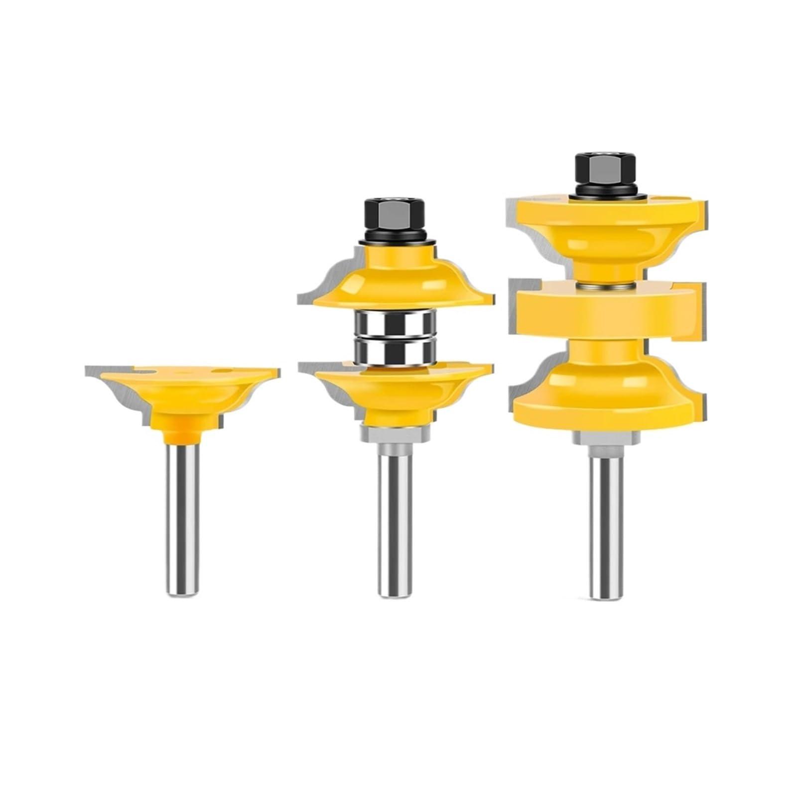 Epaknhgd 12.7Mm Shank 3Pcs 8/12Mm 1/2In Shank T-Sloting Router Bit With Bearing Wood Slot Milling Cutter T Type Rabbeting Woodwork Tool(12.7Mm Shank)