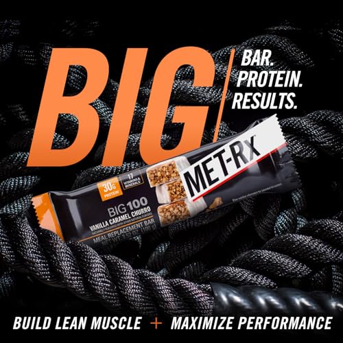 Image of MET-Rx Big 100 Protein Bars, Vanilla Caramel Churro, 30g Protein, 9 Ct