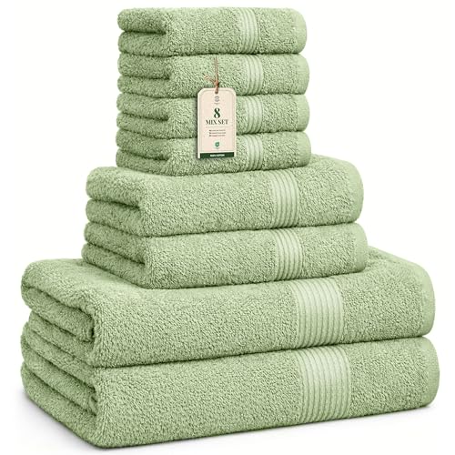 HomeBurg Luxe Set - Gants de Toilette (30×30 cm), Serviettes (40×70 cm) & Grandes Serviettes...