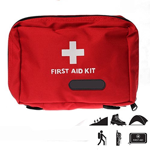 First Aid Bag, HamFire Small First Aid Empty Kit Bag First Responder Storage Bag for Outdoor Travelling Camping Sport Medical Emergency Survival (Red)