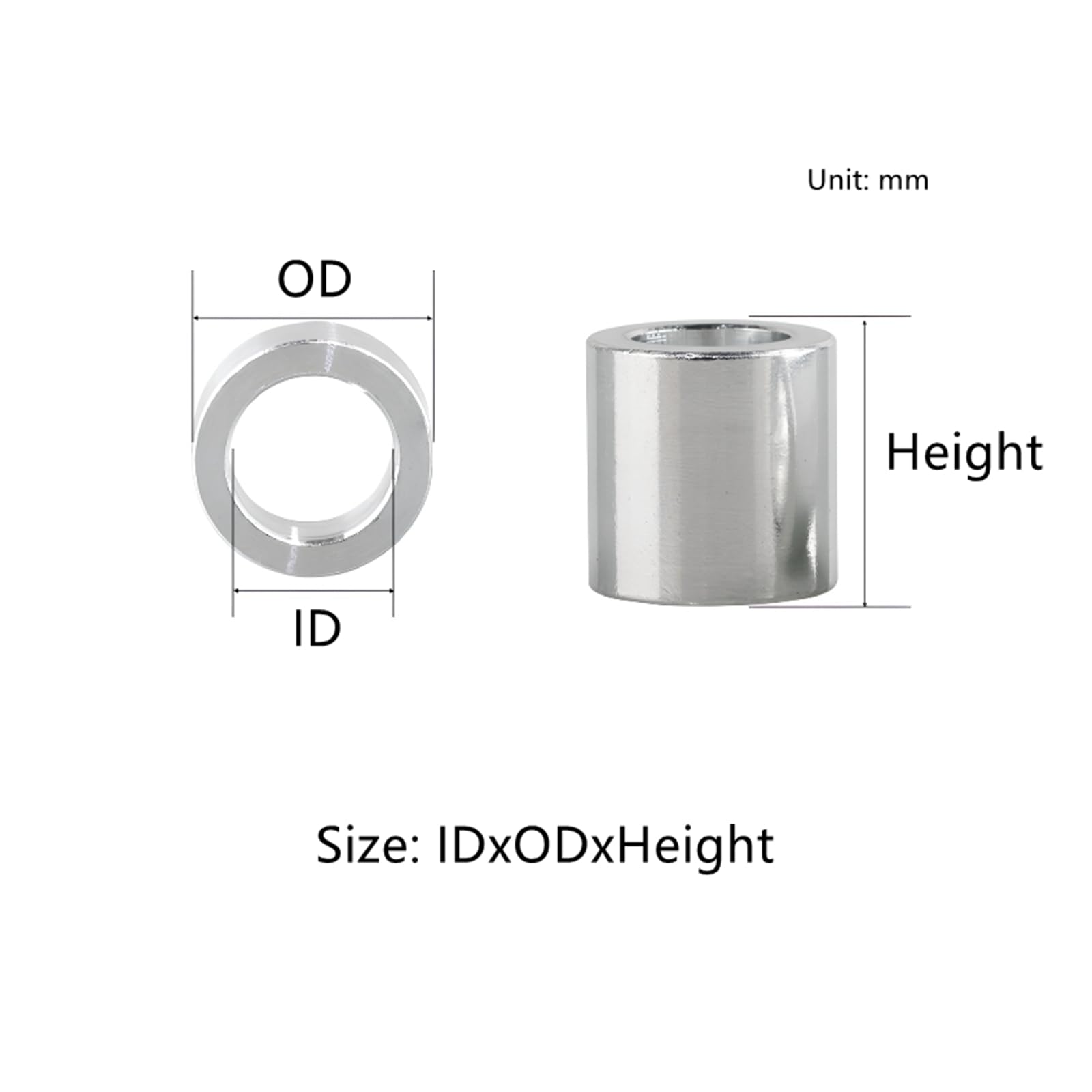 Panewka łożyska, tuleja wału ze stali nierdzewnej, 1 szt. Tuleja łożyskowa cylindryczna ze stopu aluminium, ID 10,2 mm, OD 30 mm, wysokość 3 mm-40 mm, tuleja podporowa łożyska(10.2x30x14mm(1pc))