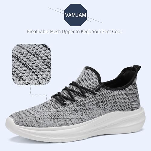 Image of VAMJAM Men's Running Shoes Slip On Walking Shoes Non Slip Lightweight Workout Breathable Gym Sneakers Fashion Mesh Sneakers