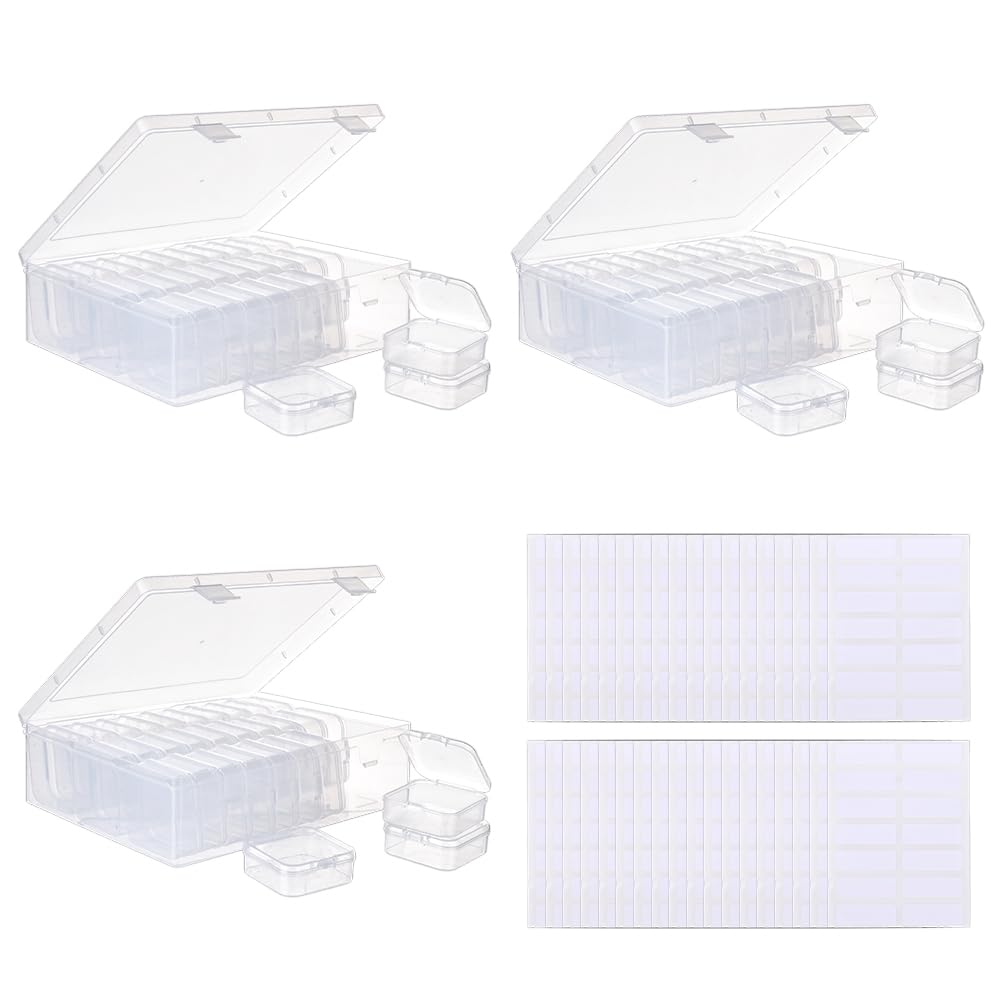 Boîtes de rangement perles haute transparence : lot de 90 pièces