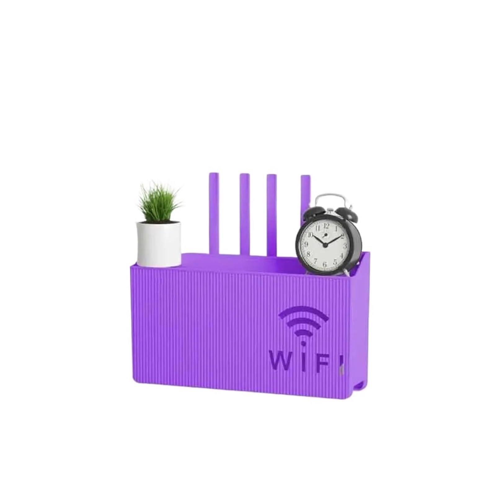 Sqqcreato Purple Wifi Router Storage Box Bins Wall Mounted Router Box Office Media Decor Console Wifi Wireless Storage Boxes Bracket Hangings Shelf(Purple)