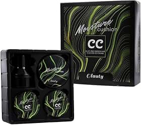 Base hidratante CC Cream para pele madura - Corretivo impecável BB Cream com esponja de cogumelo, almofada de ar impermeável de longa duração, natural (nº 03 – kit de recarga (1 completo + 2 recargas