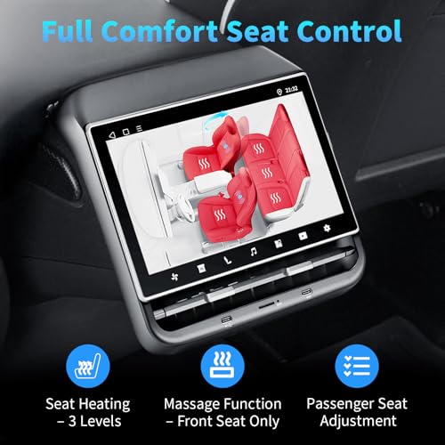 Image of 8.66 inch Rear Screen for Tesla Model Y & Model 3 | 2019-2024 | Android 13, 4GB+64GB, Supports Wireless CarPlay & Android Auto, HD Video, AC & Seat Heating Control