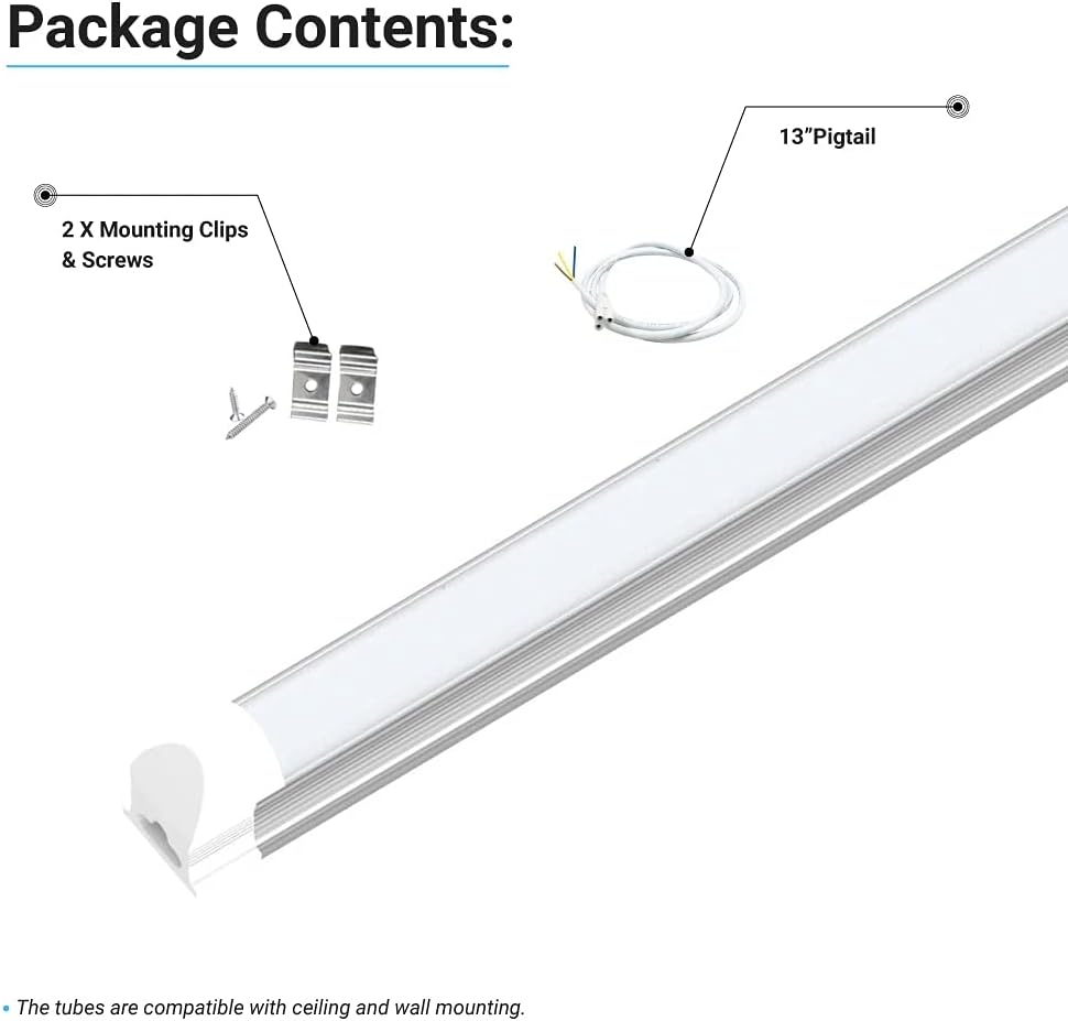 Buy 1 get 1 LEDMyplace 8 FT LED Shop Light, 60Watt Replacement (160W), 5000K Froted Lens, (Pack of 4) V-Shape Integrated Tube, ETL, DLC Certified, Ideal for (Garage Lighting, Shop Lighting, etc) Authentic Crazy Deals LEDMyplace 8 FT LED Shop Light, 60Watt Replacement (160W), 5000K Froted Lens, (Pack of 4) V-Shape Integrated Tube, ETL, DLC Certified, Ideal for (Garage Lighting, Shop Lighting, etc)