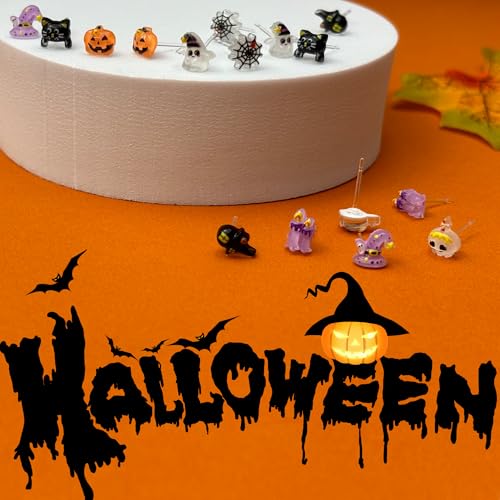 Plastic Earrings for Sensitive Ears Pumpkin Studs Halloween Earrings for Women4
