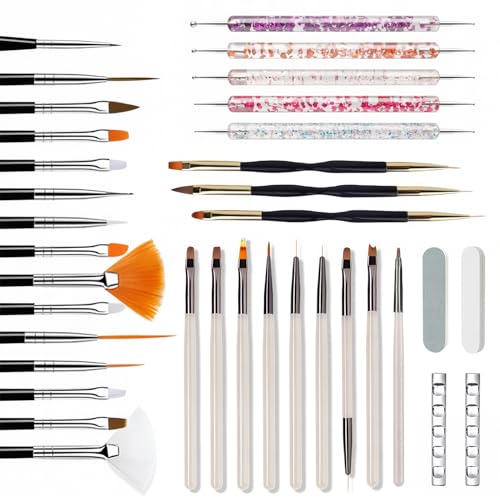 36Pcs Nail Art Brush Set, Acrylic Nail Brushes, Dotting Tools, Li...