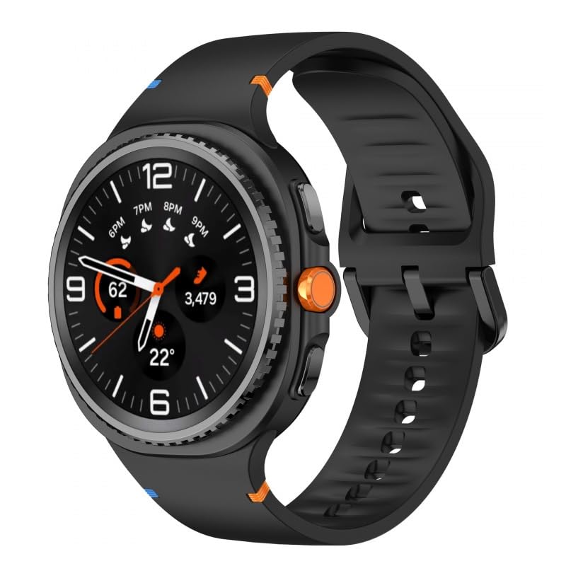 Image of YODI Strap Bands Compatible With Samsung Galaxy Watch 8 40mm 44mm /Watch 8 Classic 46mm Band,silicone strap with stitching Design Wristband for Galaxy Watch 8 /8 Classic Small /Large Size