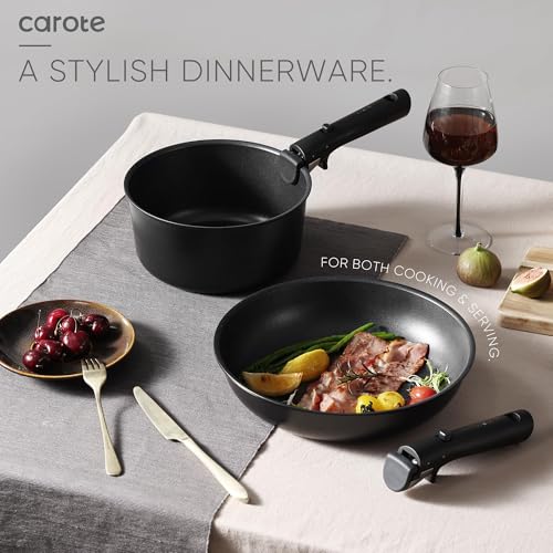 image for CAROTE 19Pcs Pots and Pans Set Non Stick, Cookware Set Detachable Hand