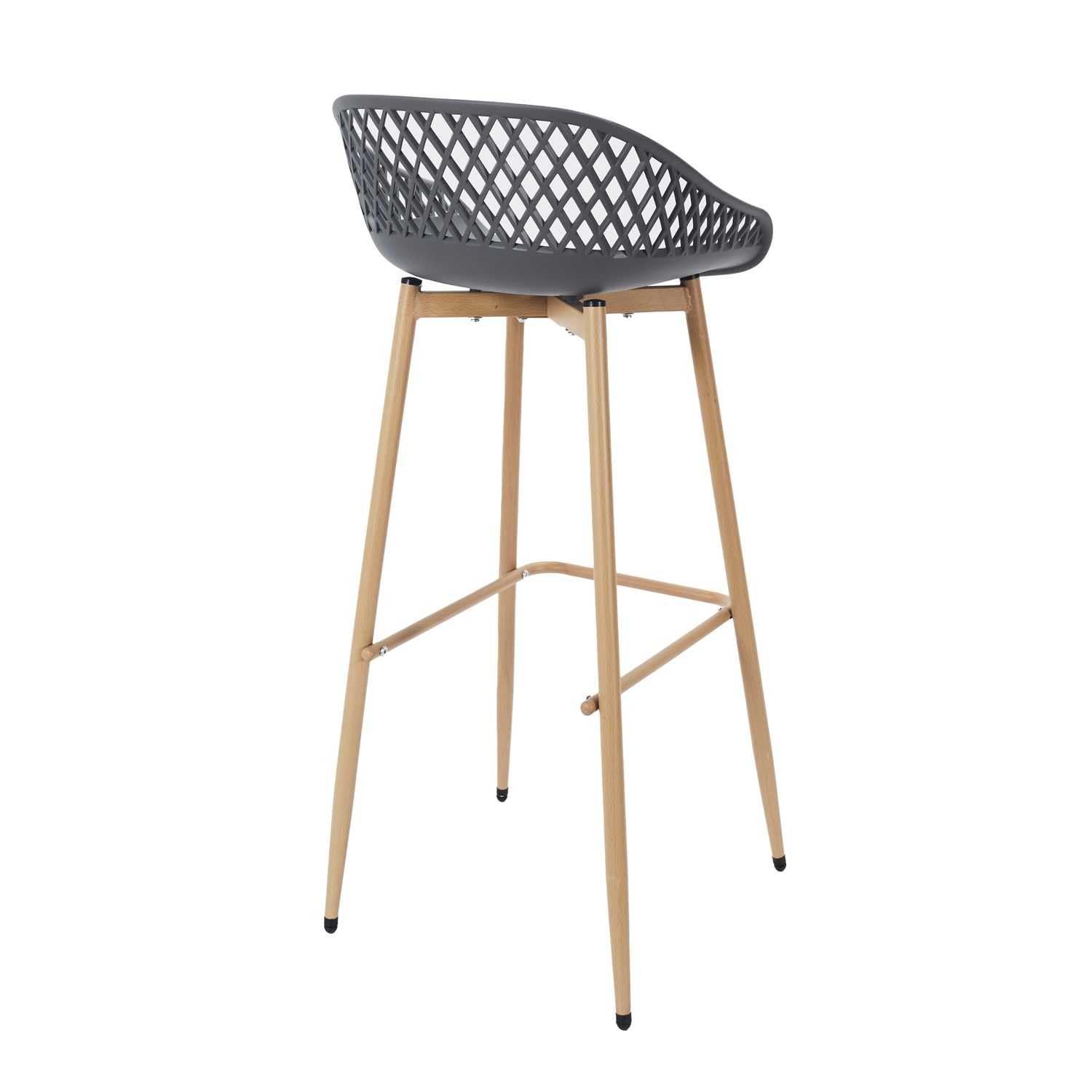 HOME DECO FACTORY Lot de 2 Tabourets de Bar Malaga Extérieur Gris et Marron